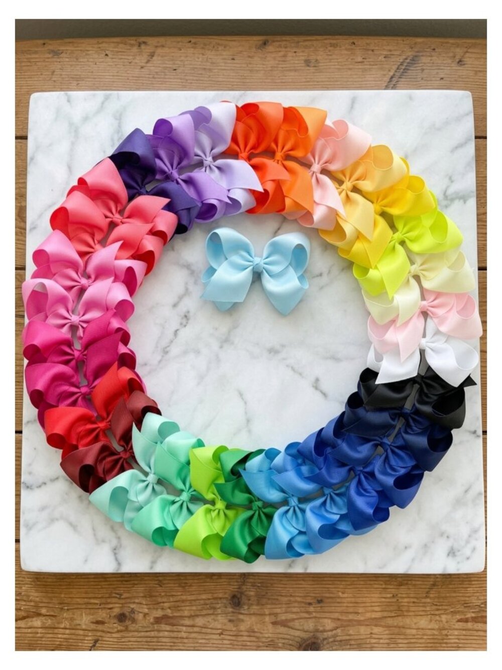 30pc 6in Grosgrain Ribbon Hair Bows with Alligator Clips for Girls